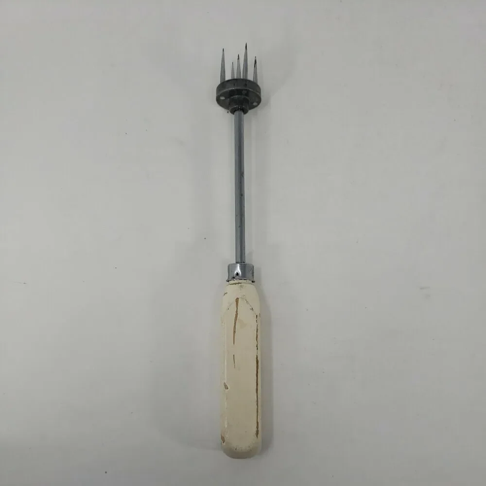 CHIP CHOP Ice Cube Crusher Pick Vintage  c1940s  Spring Loaded Wood Handle Apex